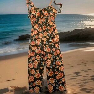 Derek Heart Floral Sleeveless Summer Jumpsuit Size L